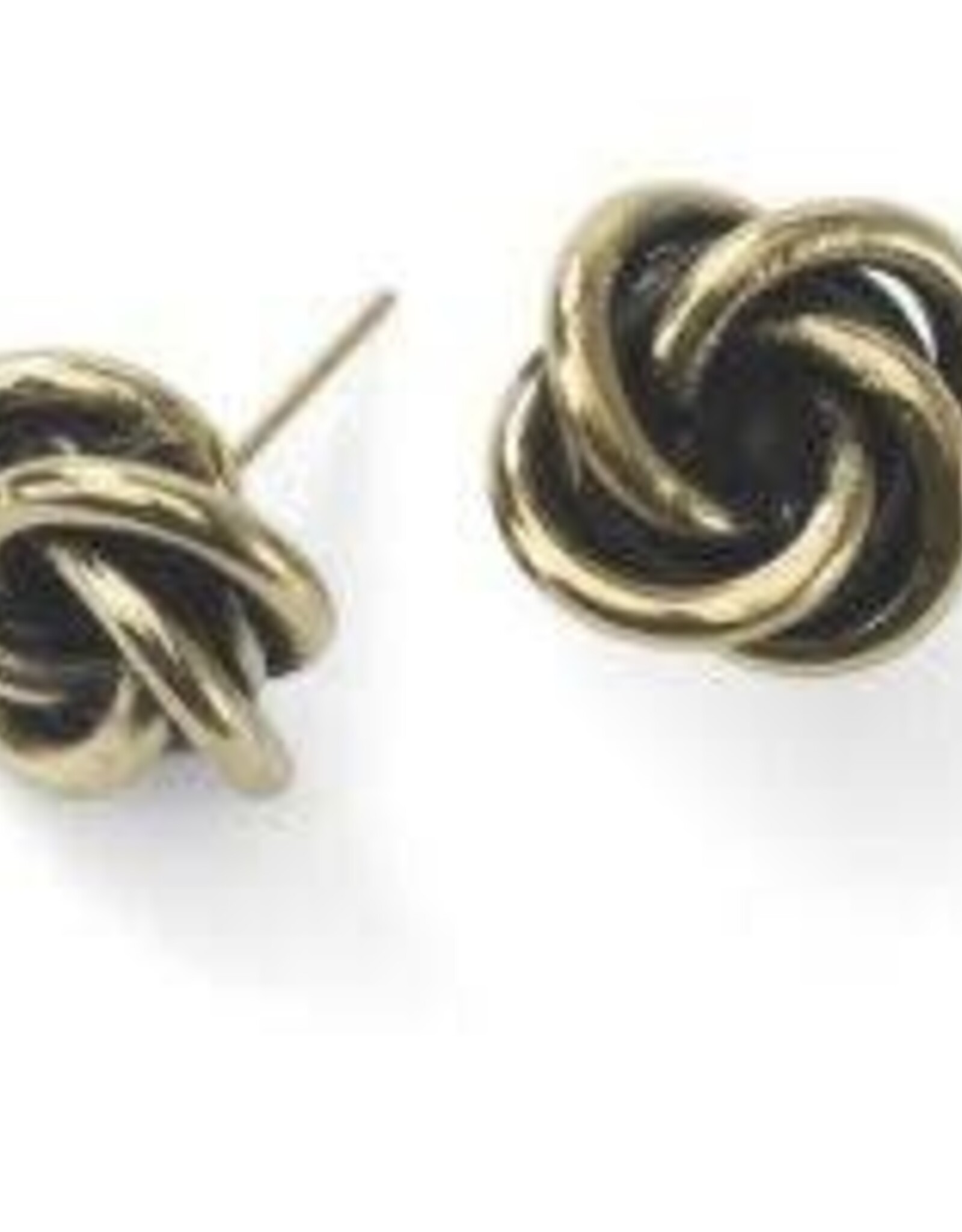 Fair Anita Twisted Knot Studs Earrings - Brass