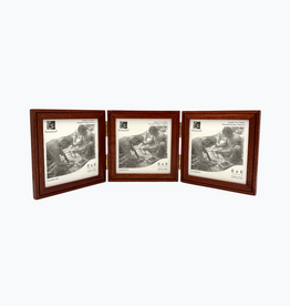 Bunyaad Pakistan 211441 Natural Mahogany Etched Wood Trio Frame Hinged