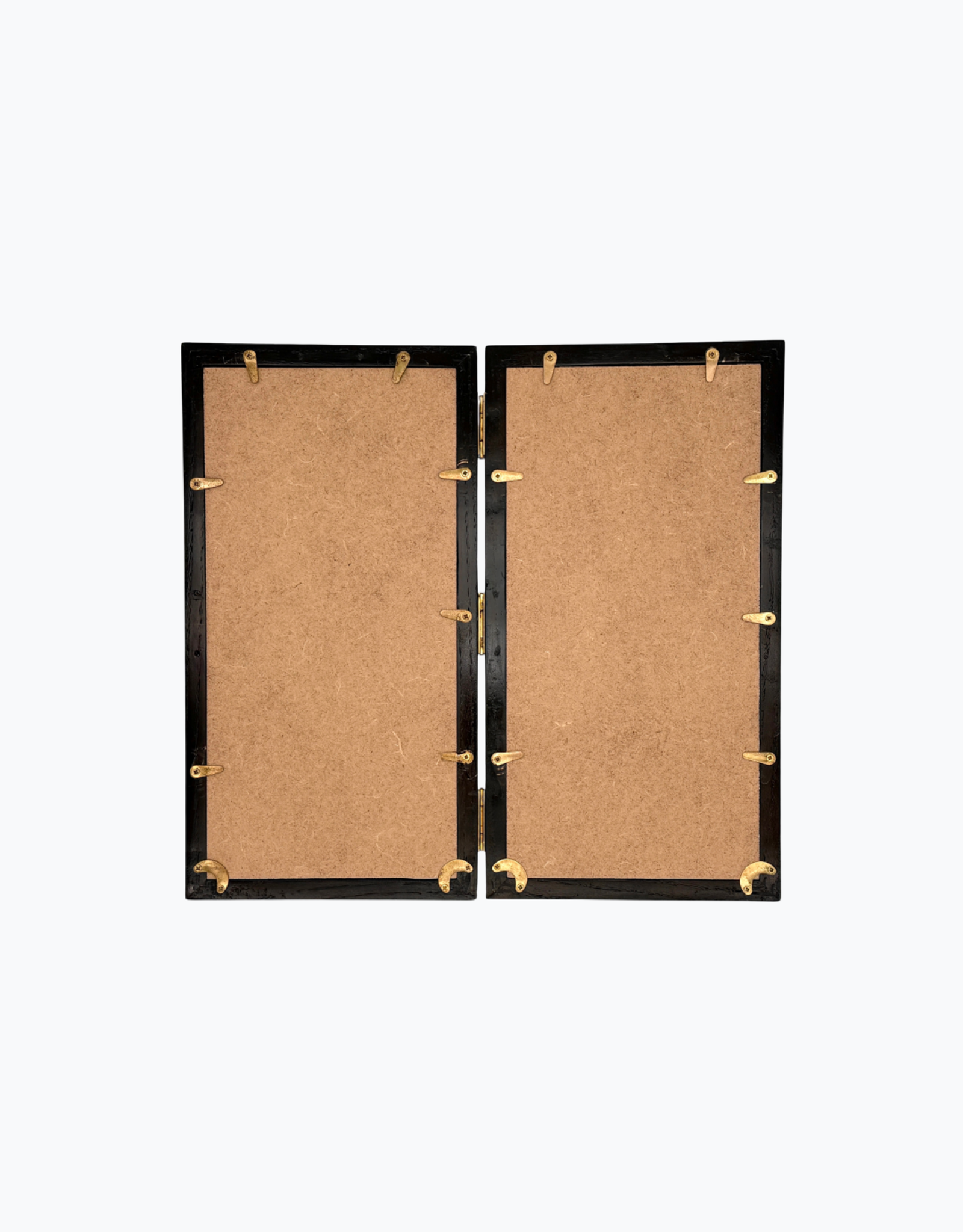 Bunyaad Pakistan 212740 Dark Red Oak Striped Wood Quad Frame Hinged