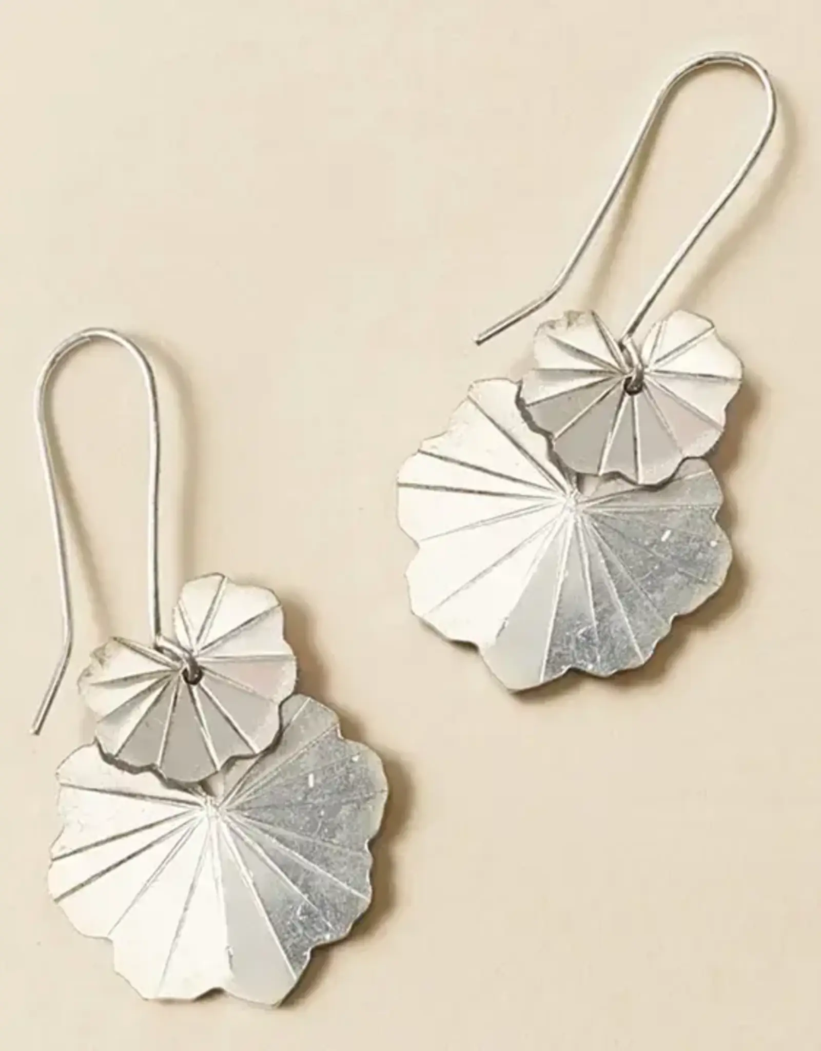 Matr Boomie Sayuri Ginkgo Leaf Silver Dangle Earrings