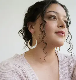 Matr Boomie Rajani Crescent Mother of Pearl Earrings