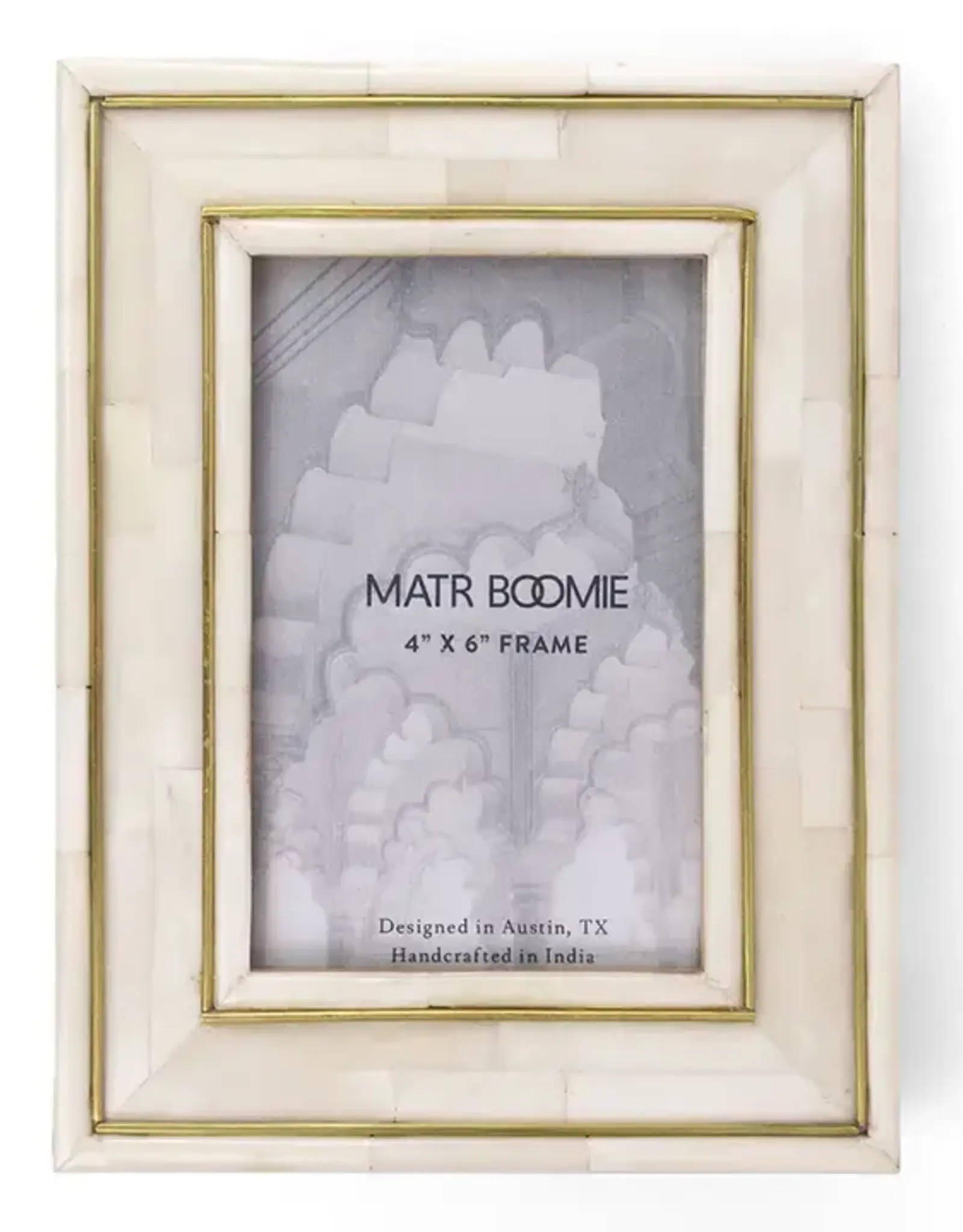 Matr Boomie Pravina Carved Bone Frame 4" X 6"