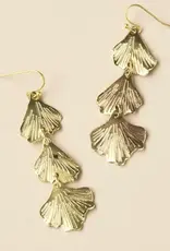Matr Boomie Sayuri Ginkgo Leaf Triple Drop Earrings