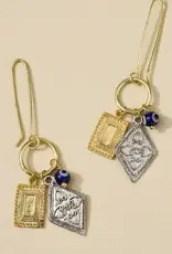 Matr Boomie Drishti Evil Eye Drop Charm Earrings