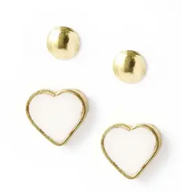 Matr Boomie Rajani Heart Mother of Pearl Earrings (Set of 2)