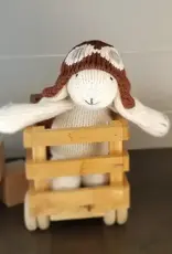 Melange Collection Knit White Bunny with Aviator Hat Toy