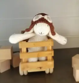 Melange Collection Knit White Bunny with Aviator Hat Toy