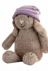 Melange Collection Knit Brown Bunny In Slouch Hat Toy
