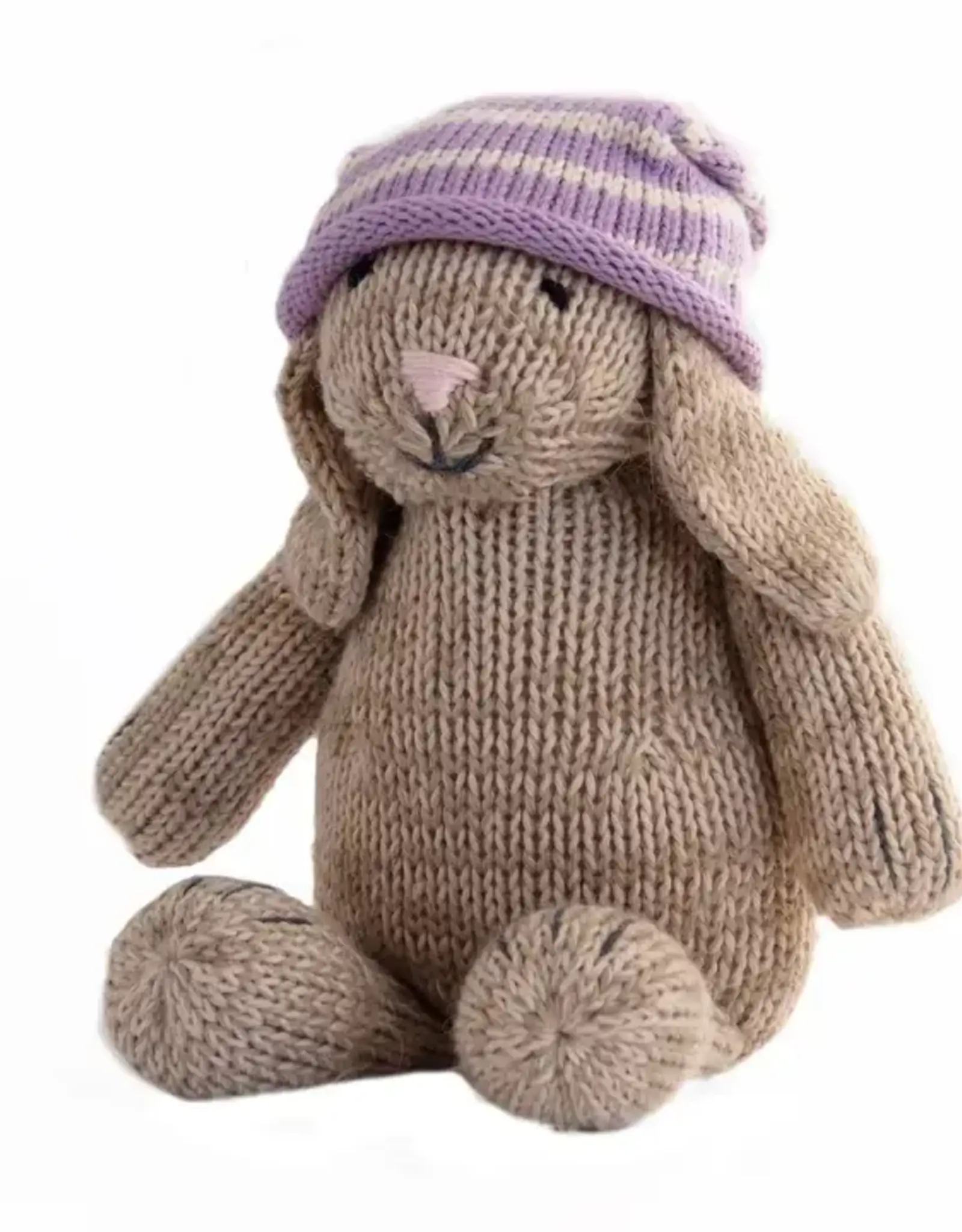 Melange Collection Knit Brown Bunny In Slouch Hat Toy