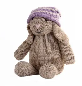Melange Collection Knit Brown Bunny In Slouch Hat Toy