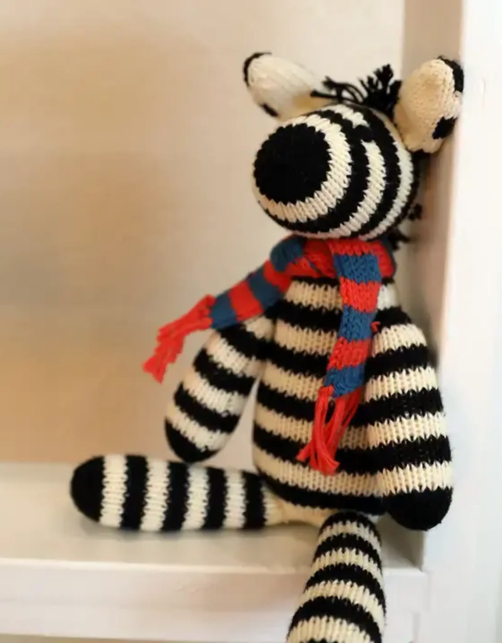 Melange Collection Knit Zebra Toy