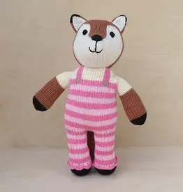 Melange Collection Knit Fox In Dungarees Toy