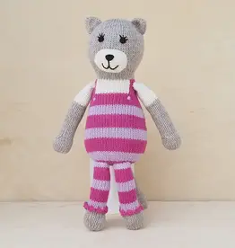 Melange Collection Knit Cat in Dungarees Toy