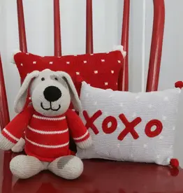 Melange Collection Knit Valentine Puppy Dog - Red