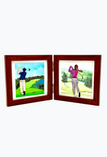 Bunyaad Pakistan 211621 Natural Mahogany Wood Duo Frame Hinged