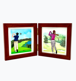 Bunyaad Pakistan 211621 Natural Mahogany Wood Duo Frame Hinged