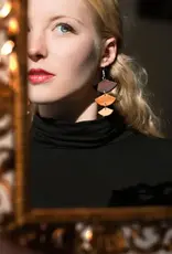 Lucia's Imports Golden Wood Geometric Earrings
