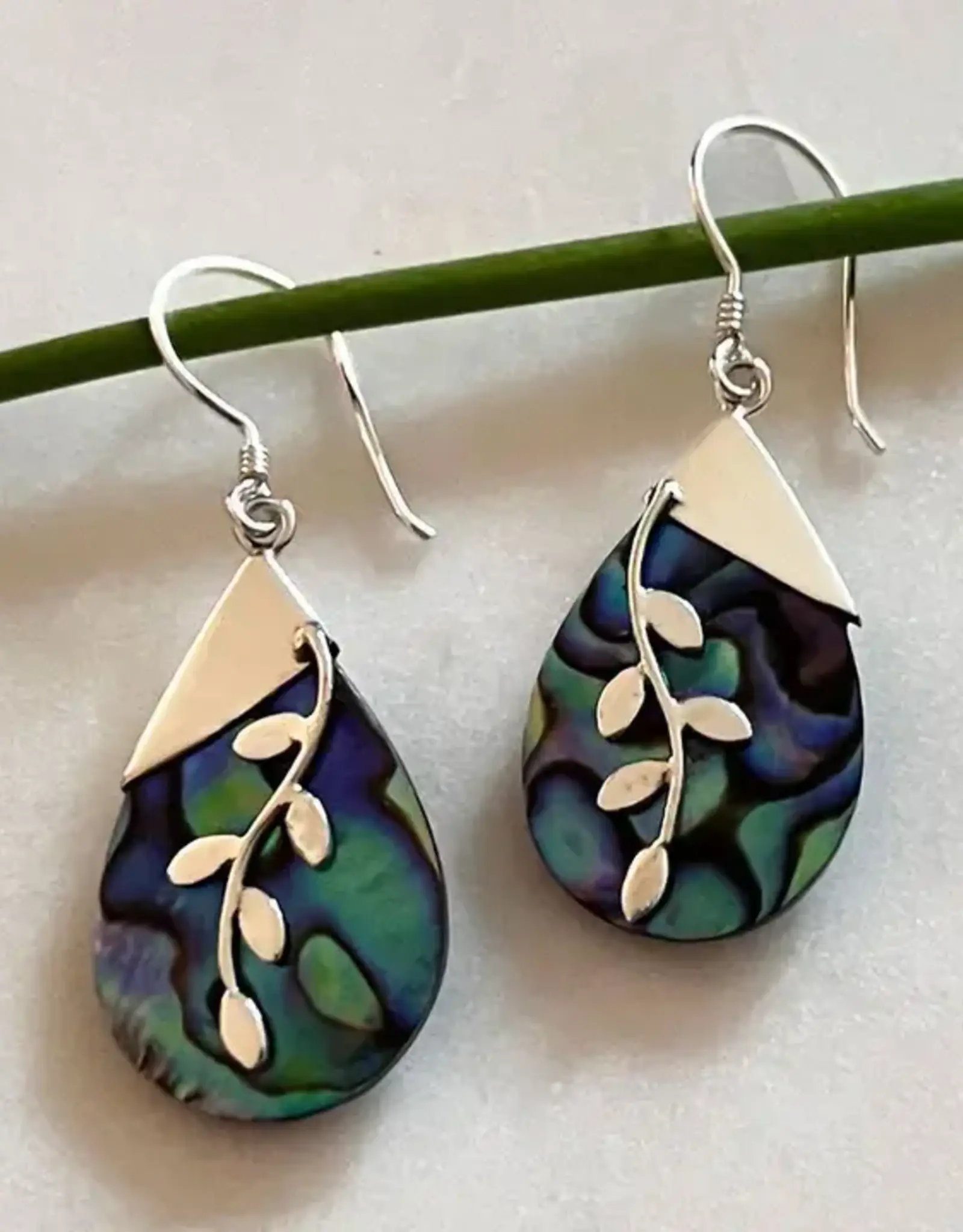 Women's Peace Collection Abalone Leaf Earrings