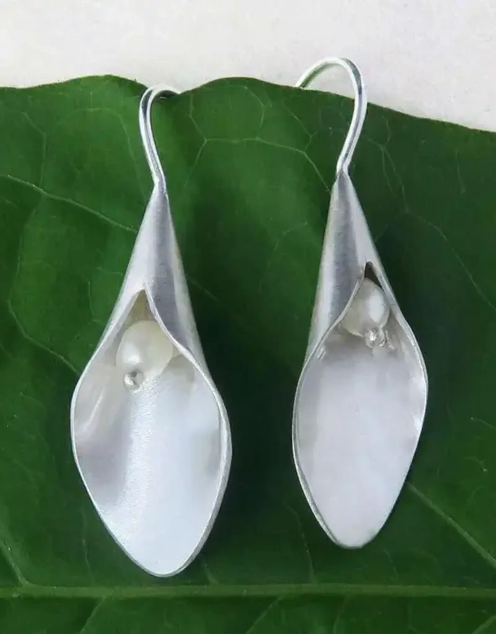 Women's Peace Collection Sacred Lily Silver Earrings
