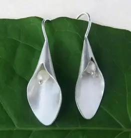 Women's Peace Collection Sacred Lily Silver Earrings
