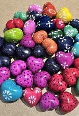 Swahili African Modern Kisii Soapstone Hearts with Designs