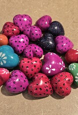 Swahili African Modern Kisii Soapstone Hearts with Designs