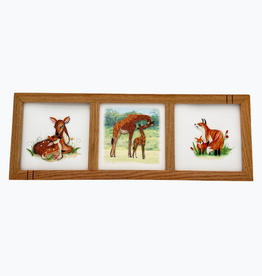 Bunyaad Pakistan Natural Red Oak Striped Wood Trio Frame