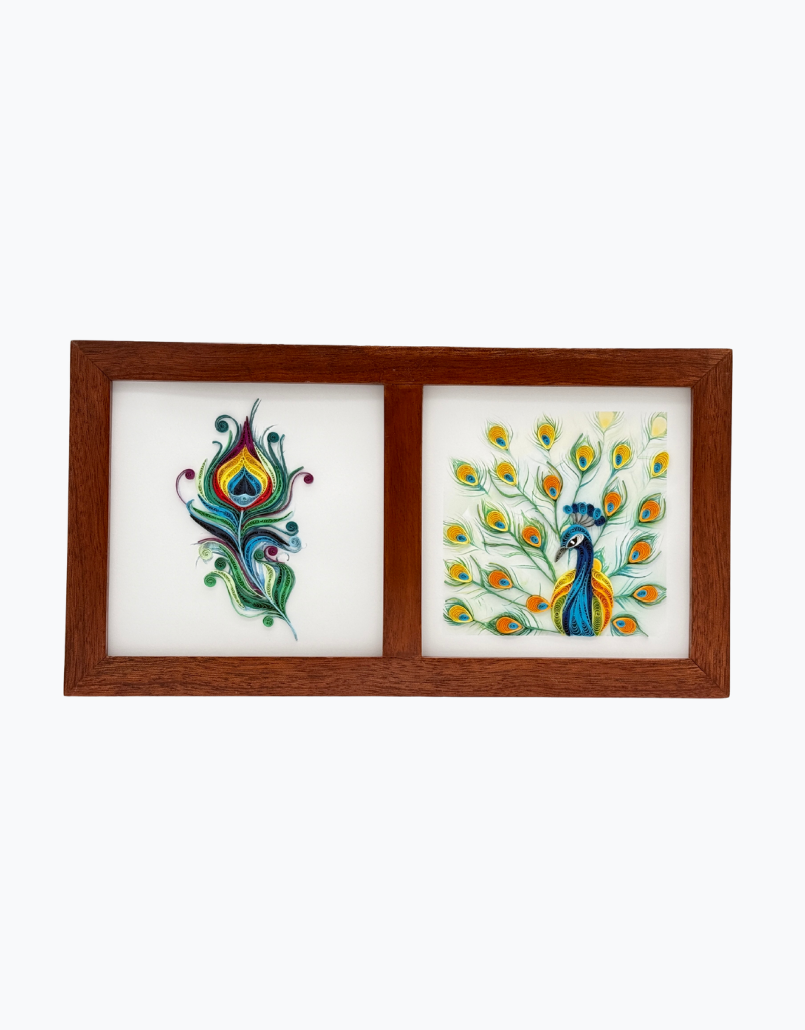 Bunyaad Pakistan Natural Mahogany Wood Duo Frame