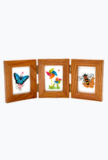 Bunyaad Pakistan Natural Red Oak Wood Frame - Gift Enclosure Trio Hinged