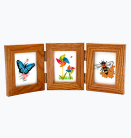 Bunyaad Pakistan 213123 Natural Red Oak Wood Frame - Gift Enclosure Trio Hinged