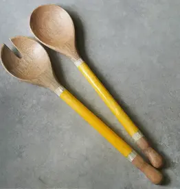 WorldFinds Turmeric Capiz & Durian Wood Serving Set