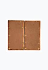 Bunyaad Pakistan Natural Red Oak Etched Wood Quad Frame Hinged