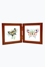 Bunyaad Pakistan Natural Mahogany Etched Duo Frame Hinged