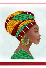 Quilling Card Quilled Woman with Headwrap Greeting Card