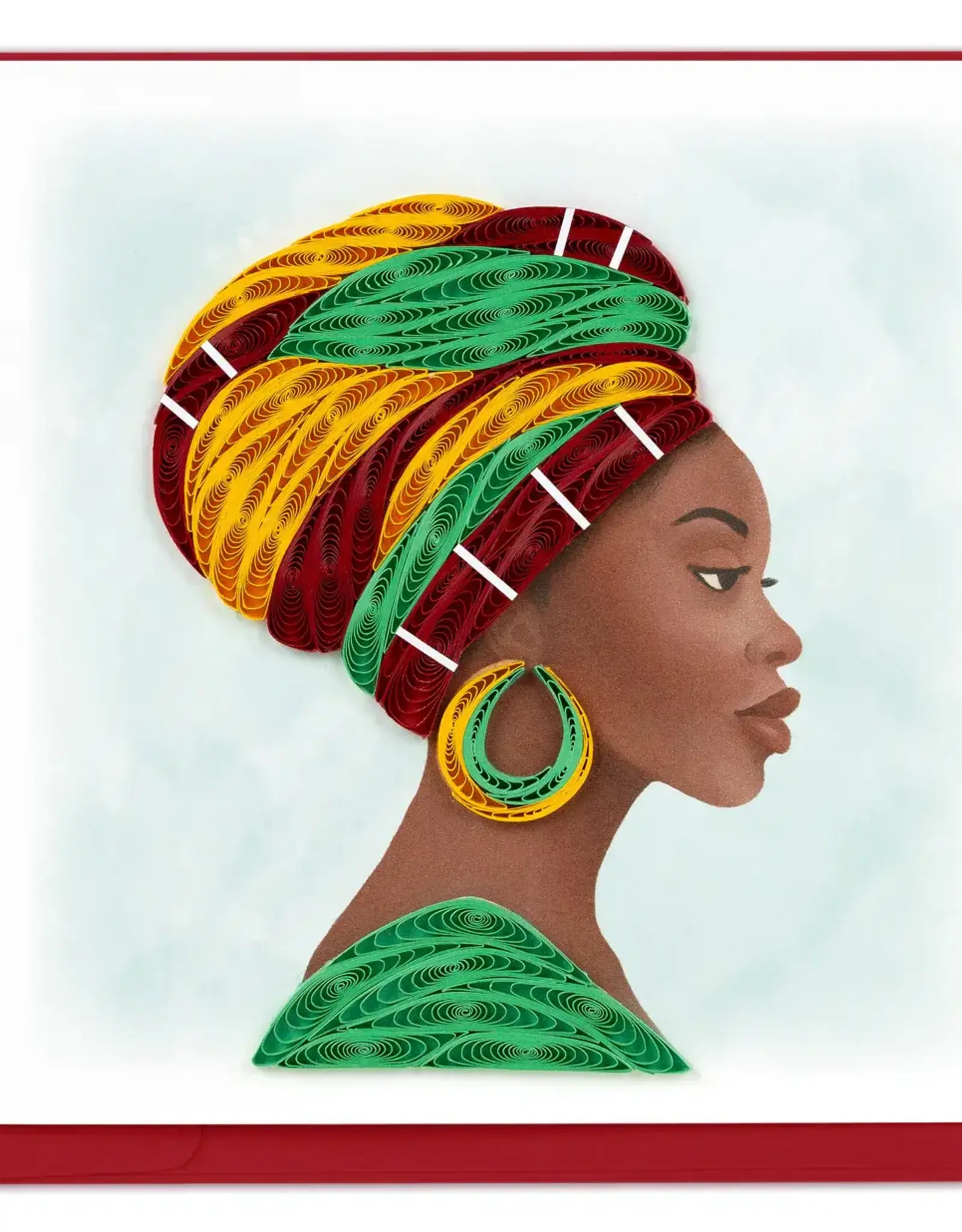 Quilling Card Quilled Woman with Headwrap Greeting Card