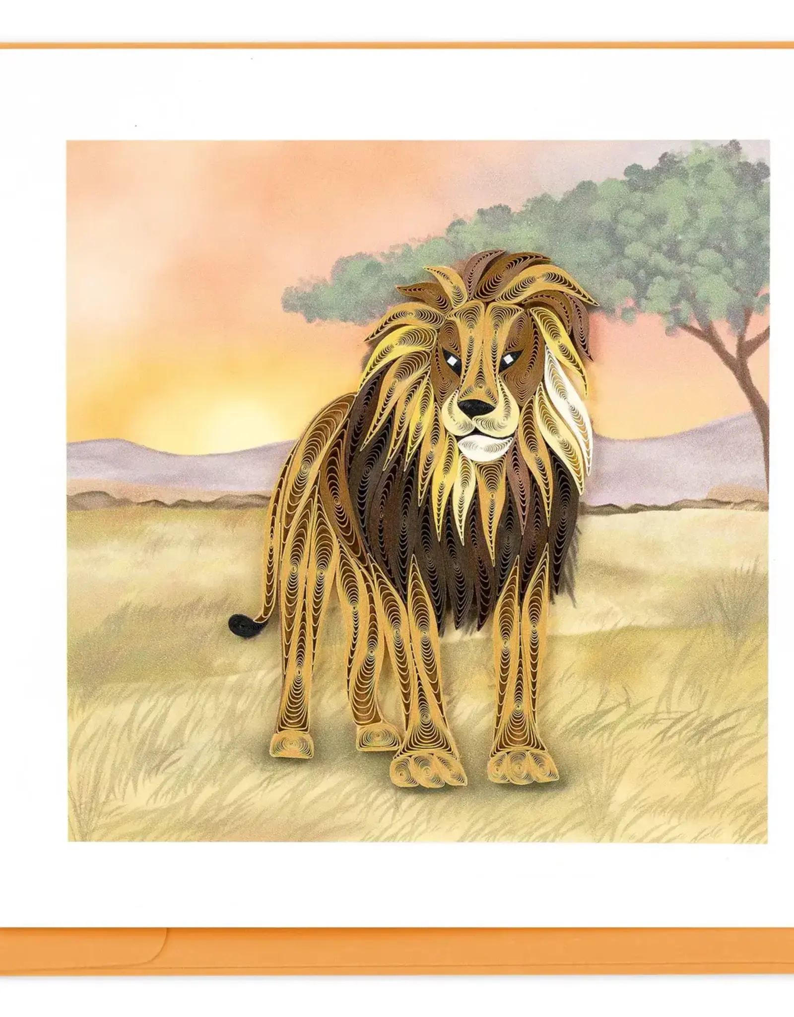 Quilling Card Quilled Savanna Lion Greeting Card