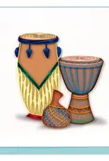 Quilling Card Quilled African Drums Greeting Card
