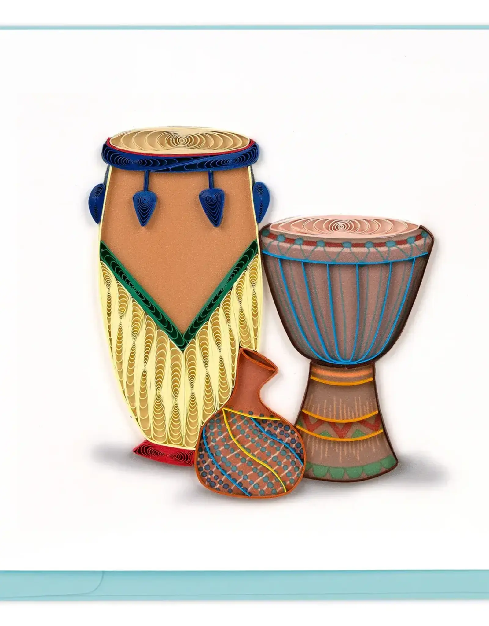 Quilling Card Quilled African Drums Greeting Card