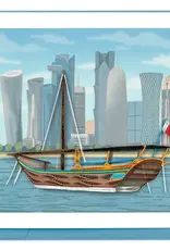 Quilling Card Quilled Doha Skyline with Dhow Boat Greeting Card