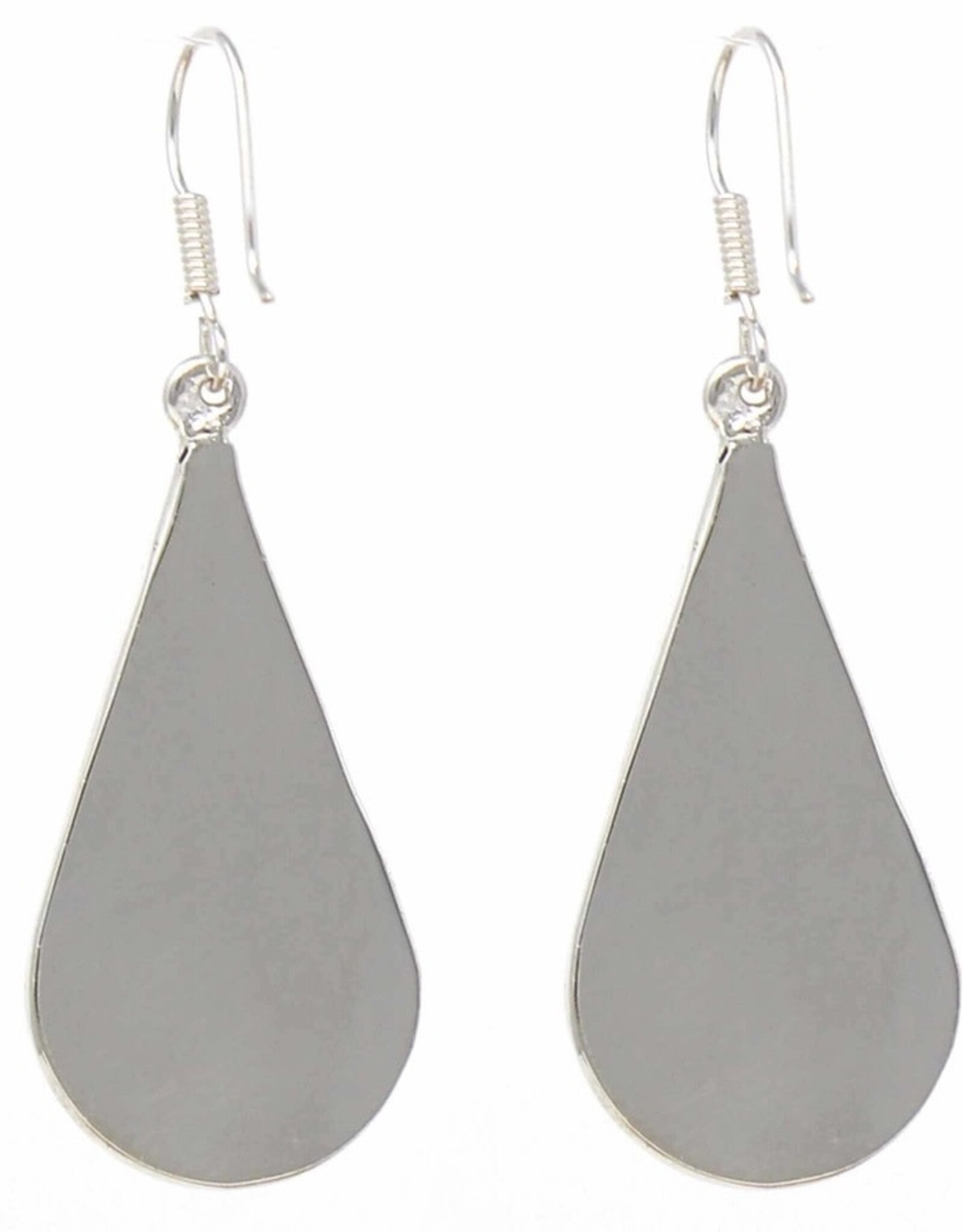 Global Crafts Deep Purple Abalone Teardrop Earrings