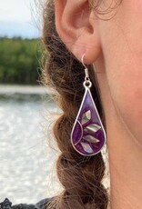 Global Crafts Deep Purple Abalone Teardrop Earrings