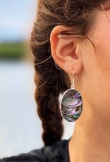 Global Crafts Lavender Frost Abalone Oval Earrings