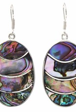 Global Crafts Lavender Frost Abalone Oval Earrings