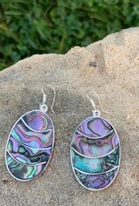 Global Crafts Lavender Frost Abalone Oval Earrings