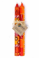 Thumbprint Artifacts Zahabu Design 9" Taper Candle - Set of 2