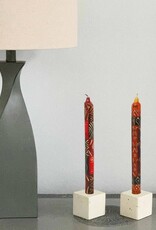 Thumbprint Artifacts Hand Painted Dinner Candle Pair - Bongazi Design set 2