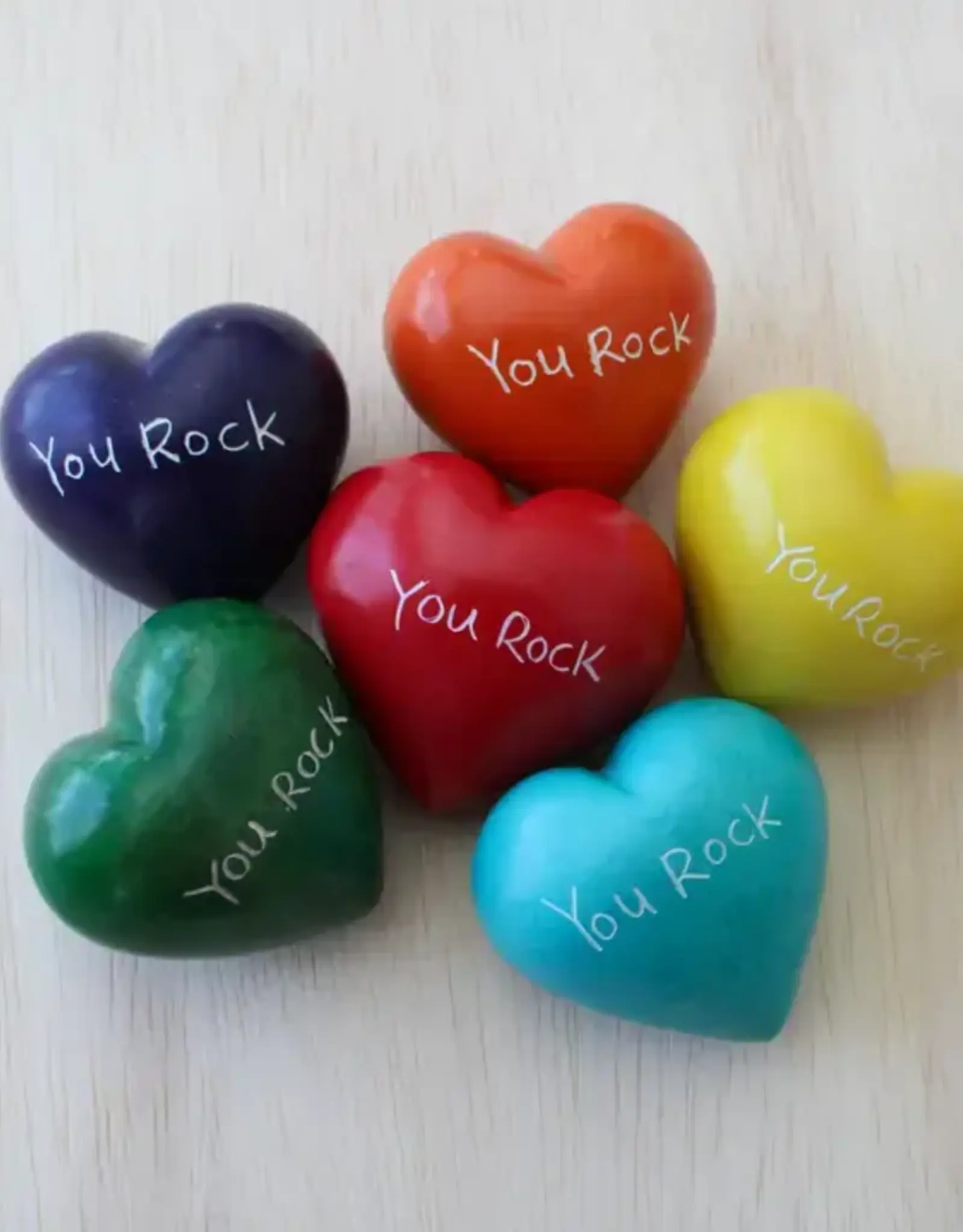 Venture Imports Word Hearts Colorful- You Rock