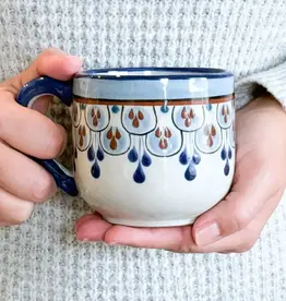 Upavim Crafts Painted Ceramic Barrel Mug