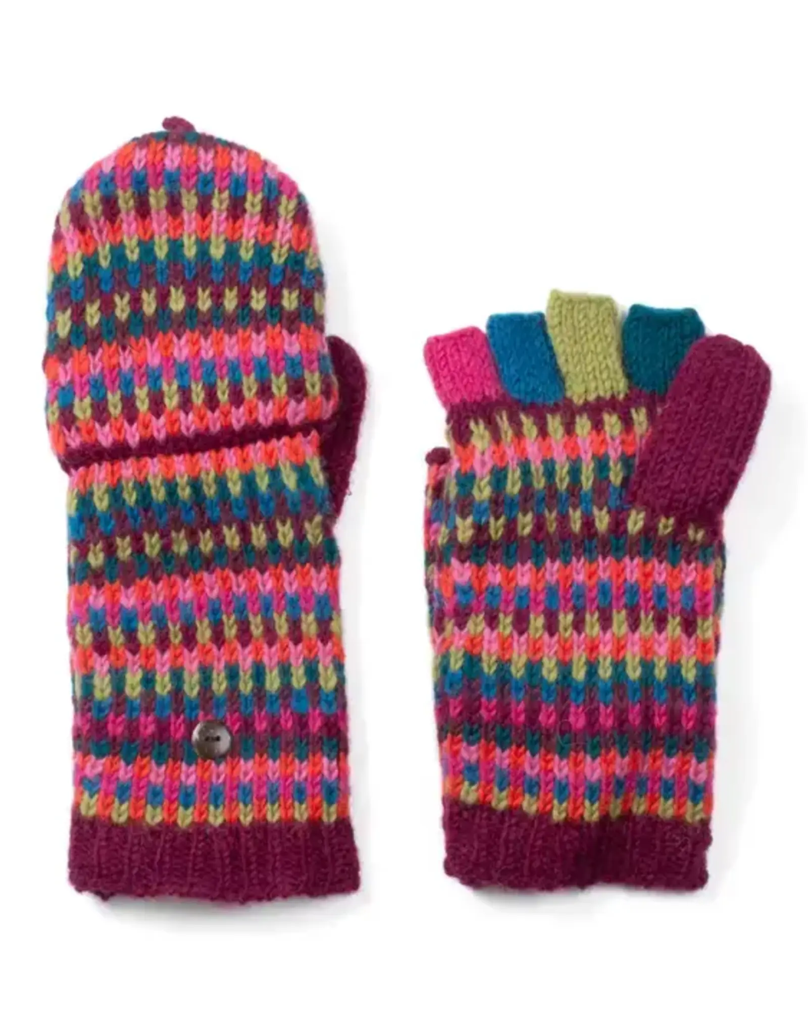 Lost Horizons Confetti Convertible Wool Mittens (Wine)