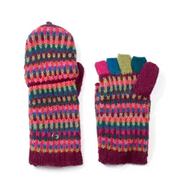 Lost Horizons Confetti Convertible Wool Mittens (Wine)